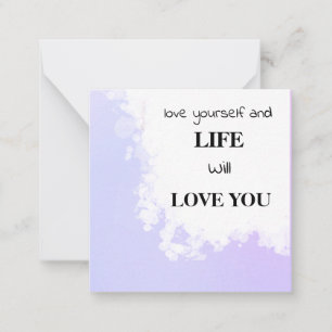 Carte De Correspondance *~ AP62 Kindness LOVE SELF Lavender Note Card