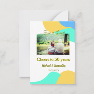 Carte De Correspondance applaudissements à 50 ans l'amour est Sweet rétro