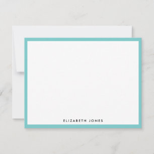 Carte De Correspondance Aqua Blue Simple Moderne Chic Classique Minimalist
