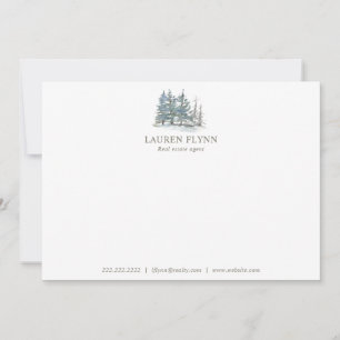 Carte De Correspondance Aquarelle Arbres Realtor Personnalisé Papeterie