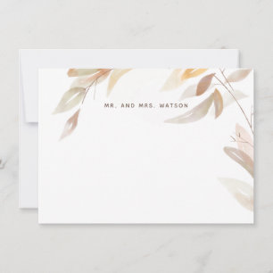 Carte De Correspondance Aquarelle Automne Feuille papeterie personnalisée