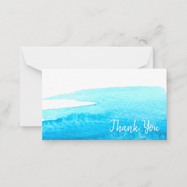 Carte De Correspondance Aquarelle bleu ciel (Devant)