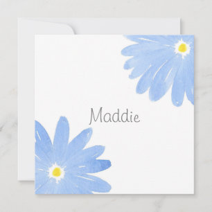Carte De Correspondance Aquarelle bleu doux