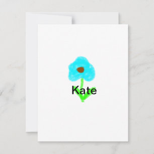 Carte De Correspondance Aquarelle bleu vert ajoutez votre nom texte person