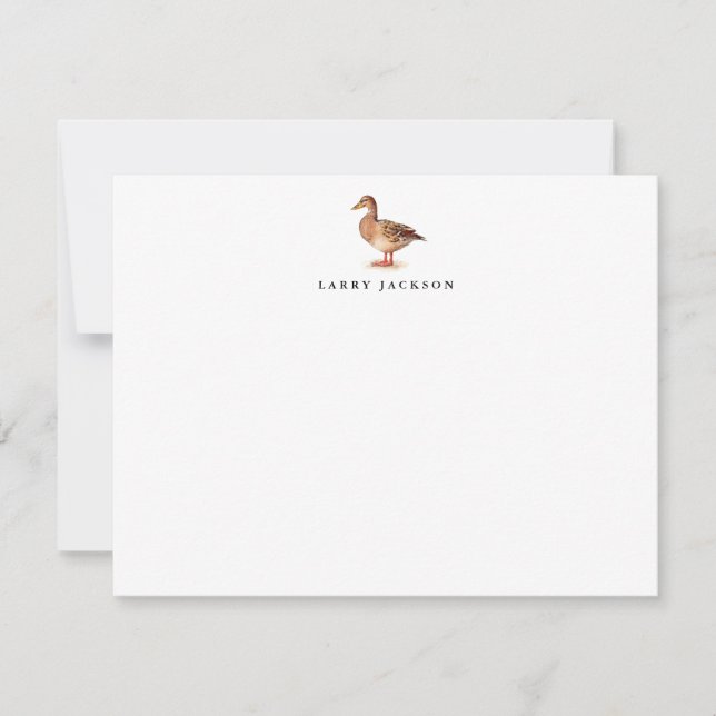 Carte De Correspondance Aquarelle Brown Femme Mallard Appartement personna (Devant)
