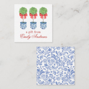 Carte De Correspondance Aquarelle Chinoiserie Bow rouge Topio