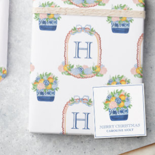 Carte De Correspondance Aquarelle Chinoiserie Mandarins Cadeau de Noël