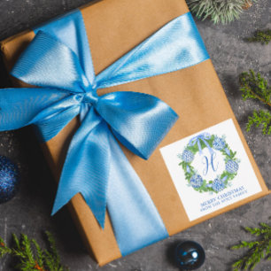 Carte De Correspondance Aquarelle Chinoiserie Wreath Christmas Enceinte