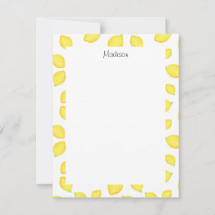 Carte De Correspondance Aquarelle Citron Motif 2