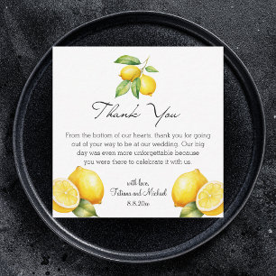 Carte De Correspondance aquarelle citrons limoncello mariage merci