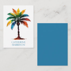 Carte De Correspondance Aquarelle colorée Palm Tree personnalisé