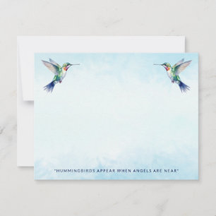 Carte De Correspondance Aquarelle Cote de colibri Sympathie commémorative