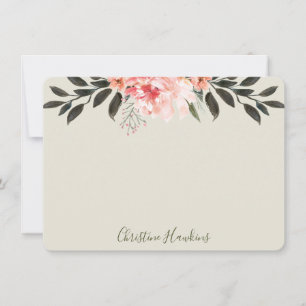 Carte De Correspondance Aquarelle couleur rose vif personnalisée Vert mode