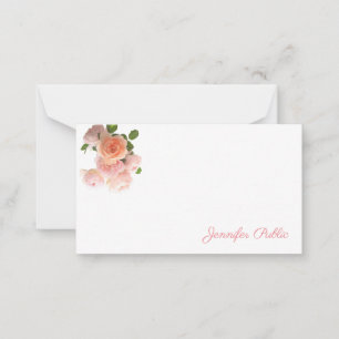 Carte De Correspondance Aquarelle créative Rose Floral Pastel Couleurs