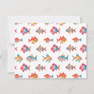 Carte De Correspondance Aquarelle Cute Fish Personnaliser la papeterie