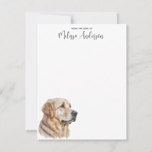Carte De Correspondance Aquarelle d'Amoureux des chiens Golden Retriever p