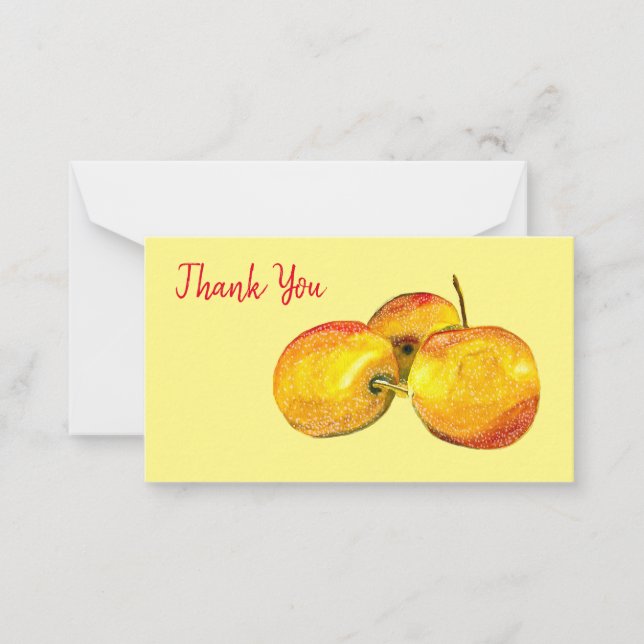 Carte De Correspondance Aquarelle de fruit jaune perruque (Devant)