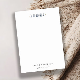 Carte De Correspondance Aquarelle de phase de lune céleste grise simple