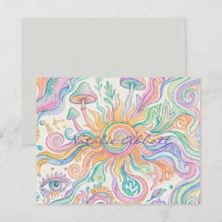 Carte De Correspondance Aquarelle Douce Hippie Psychedélique