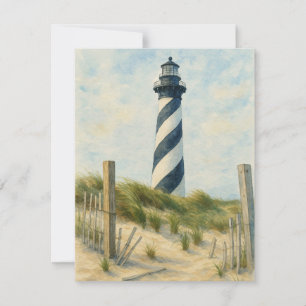 Carte De Correspondance Aquarelle du phare de Cape Hatteras