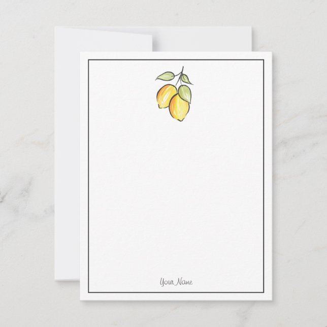 Carte De Correspondance Aquarelle et citrons d'encre (Devant)