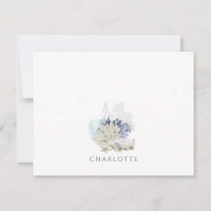 Carte De Correspondance Aquarelle Ethérée Corail Océan Personnalisé