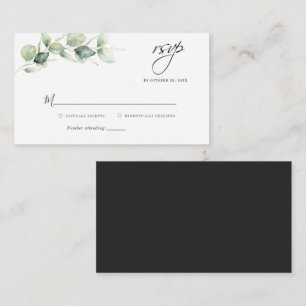 Carte De Correspondance Aquarelle Eucalyptus Mariage RSVP