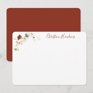 Carte De Correspondance Aquarelle fleur sauvage Joli Floral Personnalisé