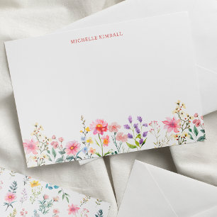 Carte De Correspondance Aquarelle Fleur sauvage printemps été