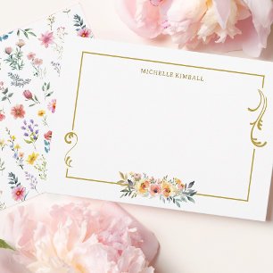 Carte De Correspondance Aquarelle Fleur sauvage printemps été