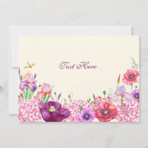Carte De Correspondance Aquarelle fleurie branche nature