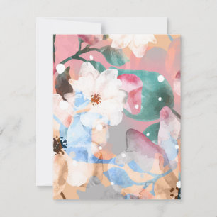Carte De Correspondance Aquarelle Fleurs Abstraites 1