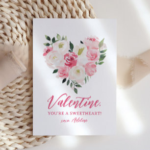 Carte De Correspondance Aquarelle Floral Coeur Enfants Valentines Jour