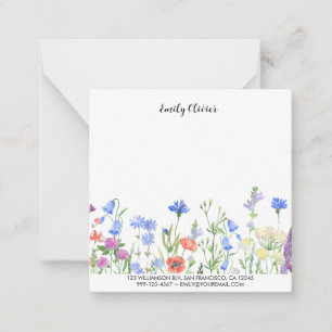 Carte De Correspondance Aquarelle Floral Design Nom et adresse personnalis