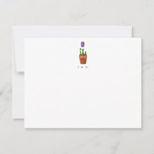 Carte De Correspondance Aquarelle Floral Mariage Monogramme papeterie