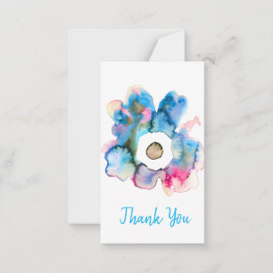 Carte De Correspondance Aquarelle florale dessinée main art abstrait