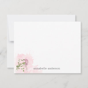 Carte De Correspondance Aquarelle florale moderne éclaboussure Fuchsia Peo
