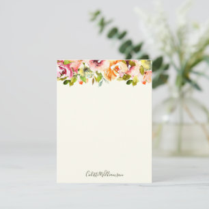 Carte De Correspondance Aquarelle florale personnalisée Pays rustique
