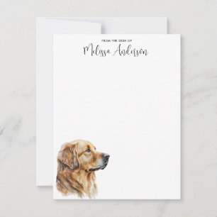 Carte De Correspondance Aquarelle Golden Retriever Amoureux des chiens per