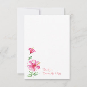 Carte De Correspondance Aquarelle Hibiscus Merci papeterie