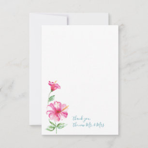 Carte De Correspondance Aquarelle Hibiscus Merci papeterie