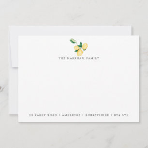 Carte De Correspondance Aquarelle Lemons Adresse de famille