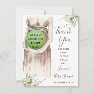 Carte De Correspondance Aquarelle maman enceinte EOS Lip Balm douche Favor