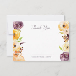 Carte De Correspondance Aquarelle Merci Floral