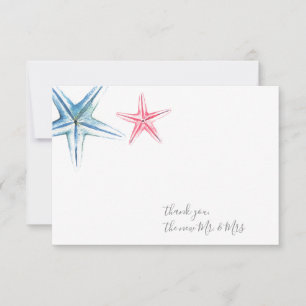 Carte De Correspondance Aquarelle Merci Starfish