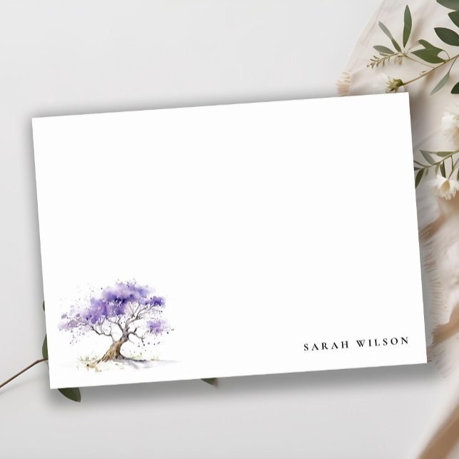 Carte De Correspondance Aquarelle minimale Lilac Jacaranda Mariage arbre (Créateur téléchargé)