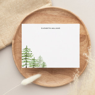 Carte De Correspondance Aquarelle minimaliste des montagnes forestières
