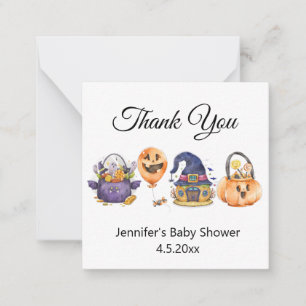 Carte De Correspondance aquarelle moderne baby shower halloween merci
