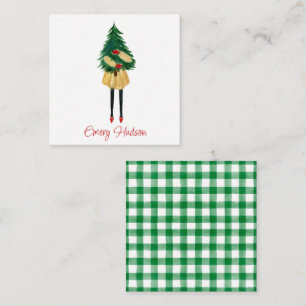 Carte De Correspondance Aquarelle Noël Mode fille Enceinte cadeau