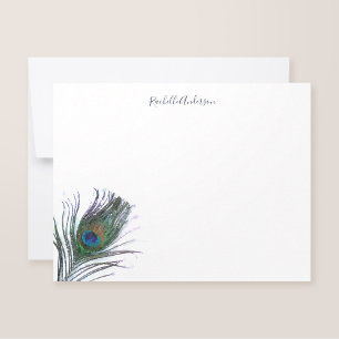 Carte De Correspondance Aquarelle Peacock Feather personnalisée